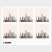 Oslo, Norway | City Skyline Vierkante Sticker (Vel)