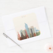 Oslo, Norway | City Skyline Vierkante Sticker (Envelop)