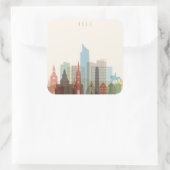 Oslo, Norway | City Skyline Vierkante Sticker (Tas)