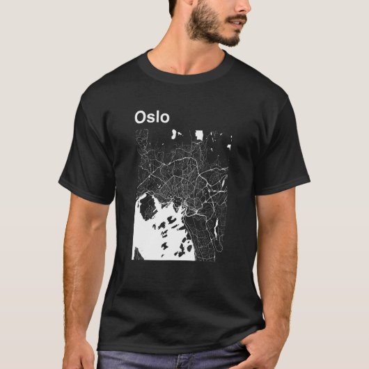 Oslo Norway Classic City Map Graphic T-shirt (Voorkant)