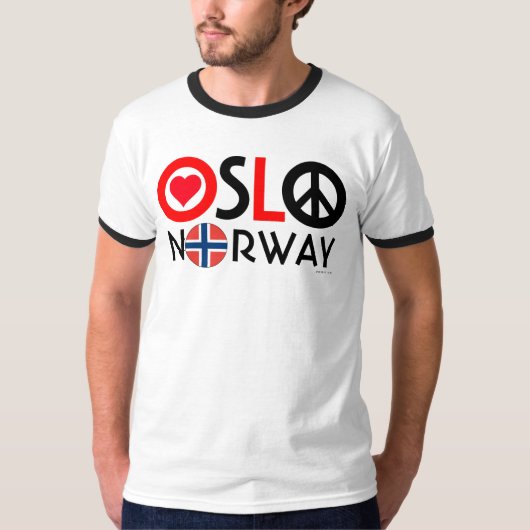 Oslo Norway Love Peace T-Shirt 2 (Voorkant)