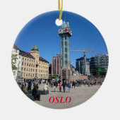 Oslo Norway Panorama Circle Ornament (Voorkant)