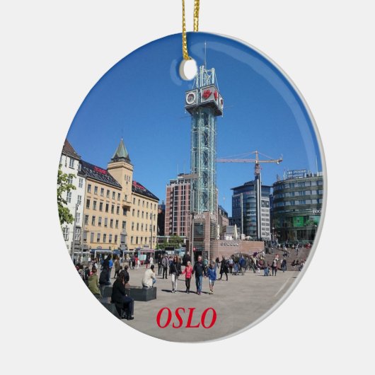 Oslo Norway Panorama Circle Ornament (Links)