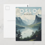 Oslo Norway Travel Art Vintage Briefkaart (Voorkant / Achterkant)