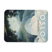 Oslo Norway Travel Art Vintage Magneet (Horizontaal)