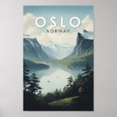 Oslo Norway Travel Art Vintage Poster (Voorkant)