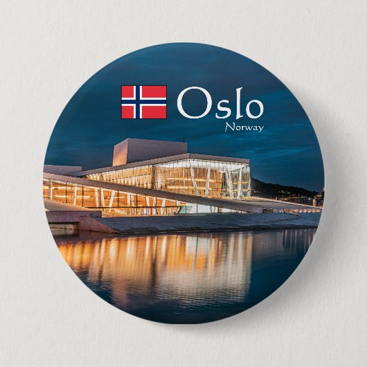 Oslo Opera House Ronde Button 7,6 Cm (Voorkant)