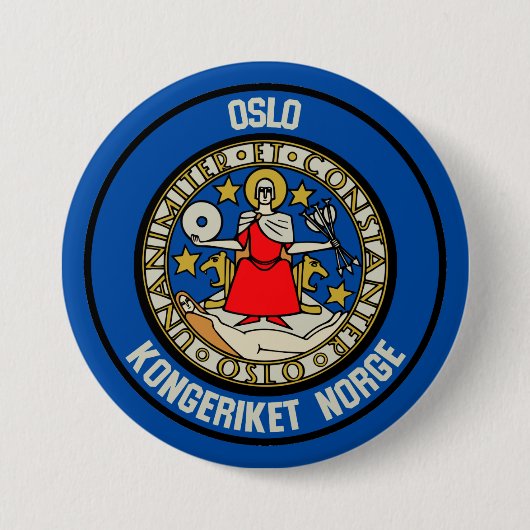 Oslo Rond Embleem Ronde Button 7,6 Cm (Voorkant)