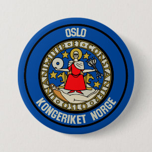 Oslo Round Emblem Ronde Button 7,6 Cm