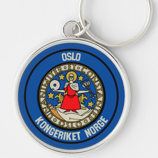 Oslo Round Emblem Sleutelhanger (Voorkant)