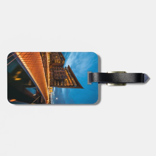 Oslo 's nachts, Noorwegen Bagagelabel (Achterkant horizontaal)