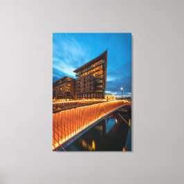 Oslo 's nachts, Noorwegen Canvas Afdruk