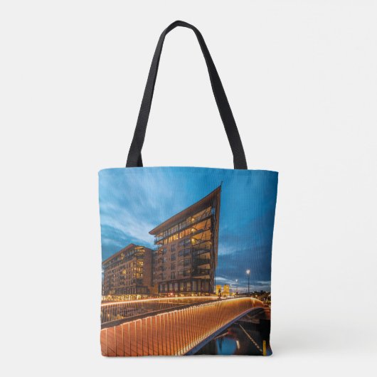 Oslo 's nachts, Noorwegen Tote Bag (Achterkant)