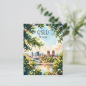 Oslo silhouet Noorwegen Briefkaart (Staand voorkant)