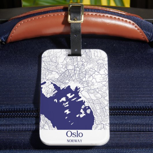 Oslo Stad Kaart   Bagagelabel (Voorkant Insitu 2)