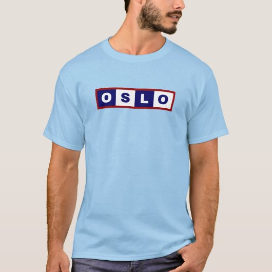 Oslo Stad, Noorwegen Minimal Design T-shirt (Voorkant)