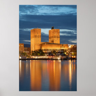 Oslo Stadhuis Noorwegen Poster