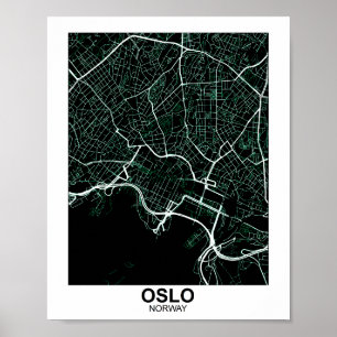 Oslo Stadsplattegrond Poster, Poster