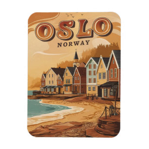 Oslo strand Noorwegen vintage souvenirs en cadeaus Magneet