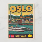 Oslo veerboten Noorwegen stripverhalen souvenirs e Briefkaart (Voorkant)