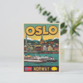 Oslo veerboten Noorwegen stripverhalen souvenirs e Briefkaart (Staand voorkant)