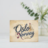 Oslo Vintage Silhouet Briefkaart (Staand voorkant)
