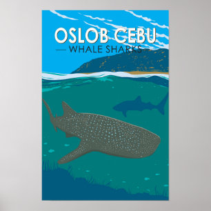 Oslob Cebu Filipijnen Walvishaai Reizen Vintage Poster