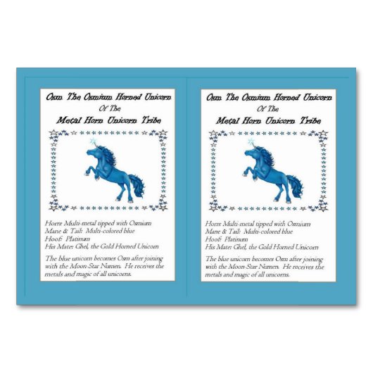 OSM de Osmium-Horned Unicorn Trading Kaart (Voorkant)