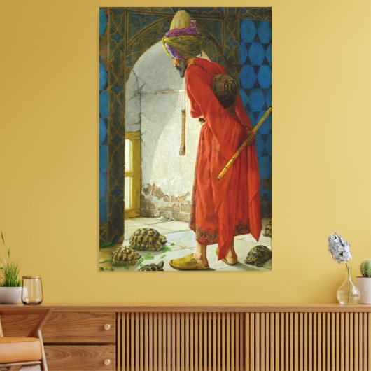 Osman Hamdi Bey De schildpad trainer (1900) Canvas Afdruk (Insitu (Woonkamer))