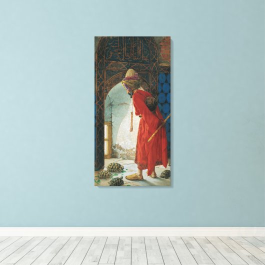 Osman Hamdi Bey The Tortoise Trainer Canvas Afdruk (Insitu (Houten vloer))
