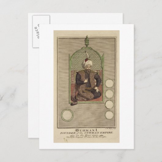 Osman I (1259-1326) oprichter van het Ottomaanse R Briefkaart (Voorkant / Achterkant)