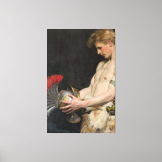 Osmar Schindler Germaanse krijger met helm (1902) Canvas Afdruk