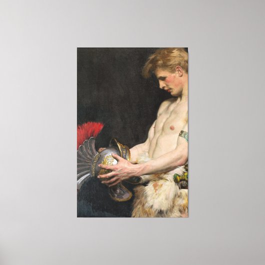 Osmar Schindler Germaanse krijger met helm (1902) Canvas Afdruk (Voorkant)