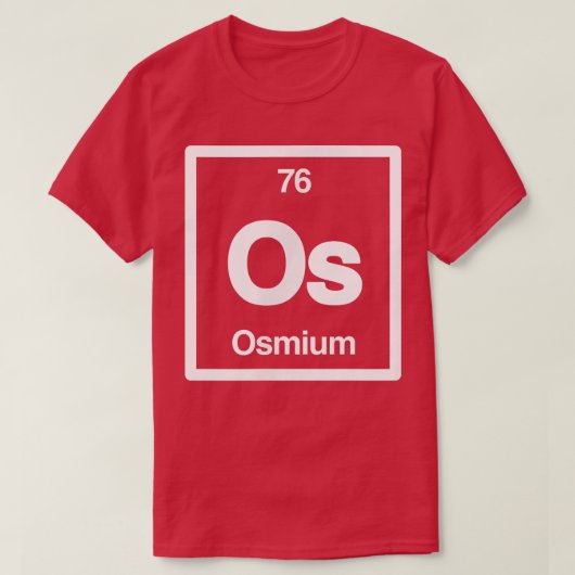 Osmium - Os - Periodic Table of Elements - Science T-shirt (Design voorkant)
