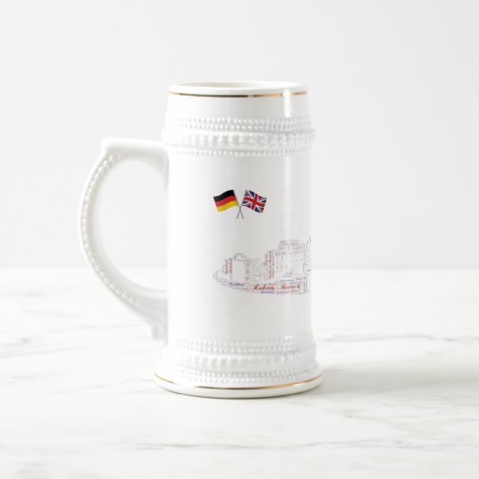 Osnabrück Garrison Commemorative White Stein Bierpul (Links)