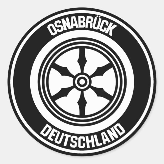 Osnabrück Round Emblem Ronde Sticker (Voorkant)