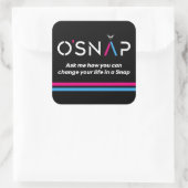 O'Snap vraag het me Vierkante Sticker (Tas)