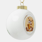 oso comiendo miel keramische bal ornament (Links)