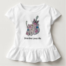 OSo Cute "Grandma houdt van me" Cat Ruffled T-shir