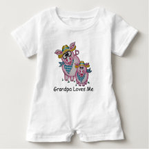 OSo Cute "Grandpa houdt van me" Piggy Baby Romper