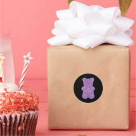 Oso de Goma Purpura  Ronde Sticker
