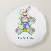 OSo Schattige "Daddy and Me" Bunny Round Pillow Rond Kussen (Achterkant)