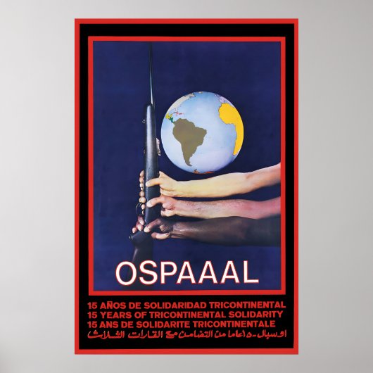 OSPAAAL Poster 15 jaar solidariteit op drie (Voorkant)