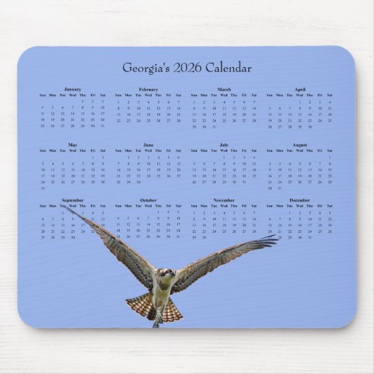 Osprey: Customize a full year 2026 calendar Muismat (Voorkant)