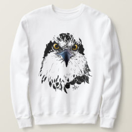 Osprey Drawing Black en White Piercing Eyes Trui