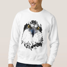 Osprey Drawing Black en White Piercing Eyes Trui