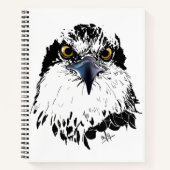 Osprey Drawing Black White met Piercing Eyes Notitieboek (Voorkant)
