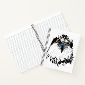 Osprey Drawing Black White met Piercing Eyes Notitieboek (Binnen)