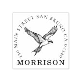 Osprey Family Adresstempel – Stijgend Erfgoed Rubberstempel (Afrduk)