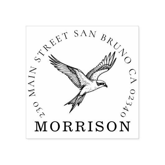 Osprey Family Adresstempel – Stijgend Erfgoed Rubberstempel (Afrduk)